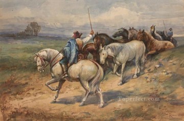 馬 Painting - イタリアの馬を総まとめ エンリコ・コールマン ジャンル